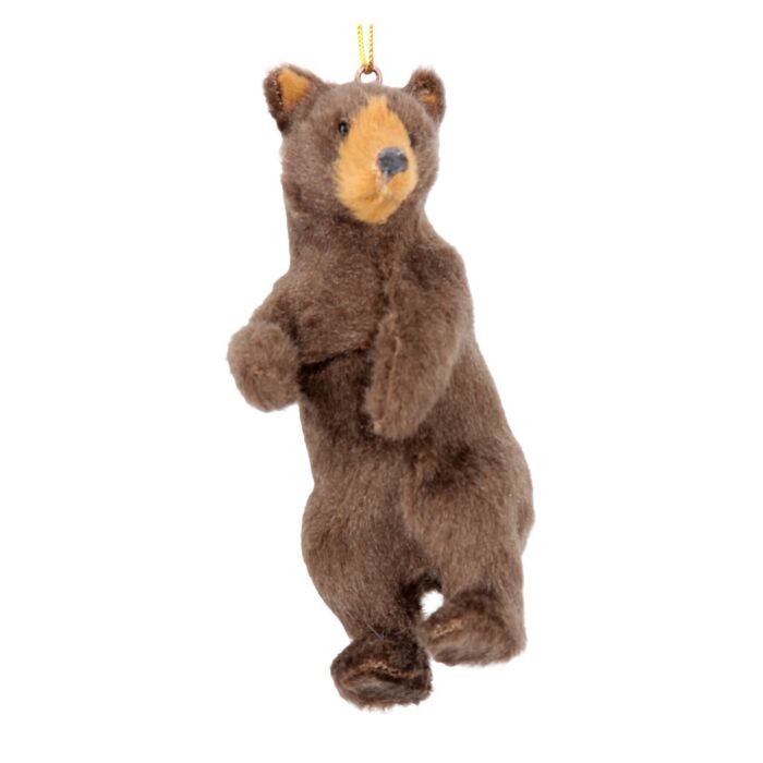 Gisela Graham Faux Fur Dec 10cm - Brown Bear